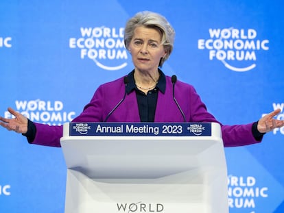 European Commission chief Ursula von der Leyen at the World Economic Forum in Davos