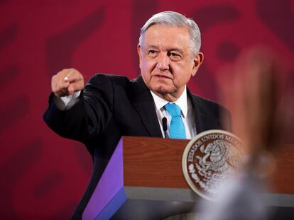 El presidente mexicano López Obrador, este miércoles en Palacio Nacional.