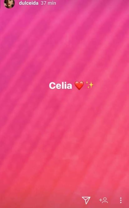 Mensaje de condolencia de Dulceida a Celia Fuentes.