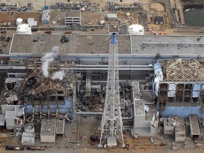 La centra de Fukushima tras el accidente de 2011.