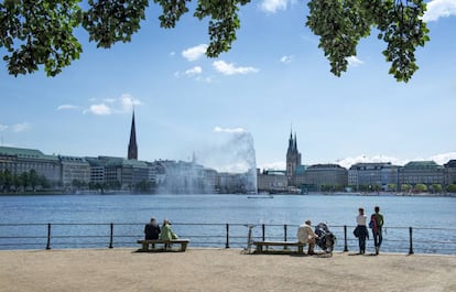 El lago Binnenalster, en Hamburgo (Alemania).