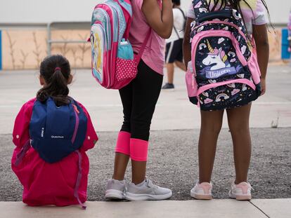 Alumnos de primaria en un colegio de Barcelona, en septiembre de 2022.