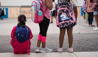 Alumnos de primaria en un colegio de Barcelona, en septiembre de 2022.