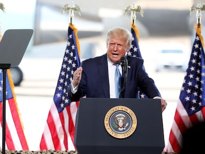 El presidente de EE UU, Donald Trump, durante un mitin en Yuma, Arizona.