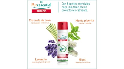 Este spray antimosquitos natural cuenta con una fórmula de cinco aceites esenciales.