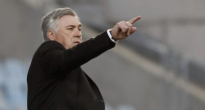 El entrenador del Real Madrid, el italiano Carlo Ancelotti, durante el partido