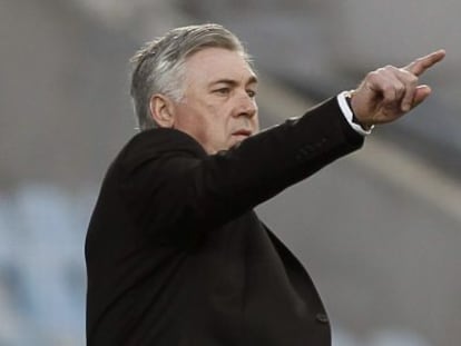 El entrenador del Real Madrid, el italiano Carlo Ancelotti, durante el partido