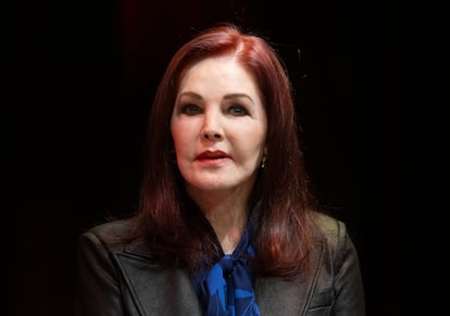 Priscilla Presley, el 20 de marzo de 2025, durante una rueda de prensa en el teatro Jugendstil en Bad Nauheim (Alemania).