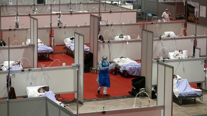 The field hospital at the Ifema convention center in Madrid.