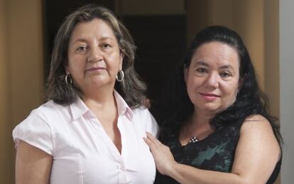 Leonora Castaño y María Eugenia Cruz, el pasado lunes en Madrid.