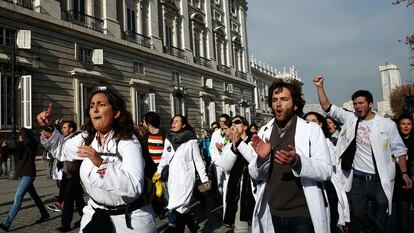 Manifestación de médicos en Madrid, en una imagen de archivo.