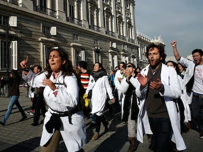 Manifestación de médicos en Madrid, en una imagen de archivo.