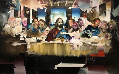 Óleo sobre lienzo de 'La última cena', de Florian Eymann (2020).