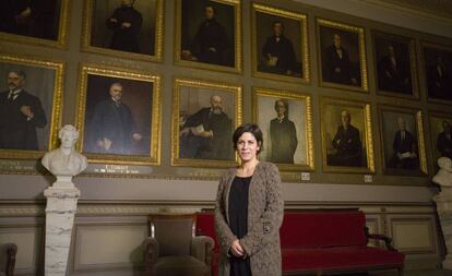 La diputada Julie Fernández en el Parlamento belga, este jueves.