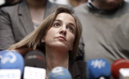 Tania Sánchez, durant la roda de premsa per explicar el seu nou projecte polític després d'abandonar IU.