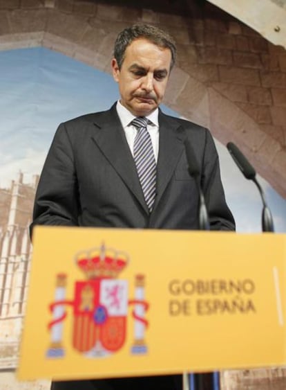 José Luis Rodríguez Zapatero, tras el Consejo de Ministros de ayer en Mallorca.