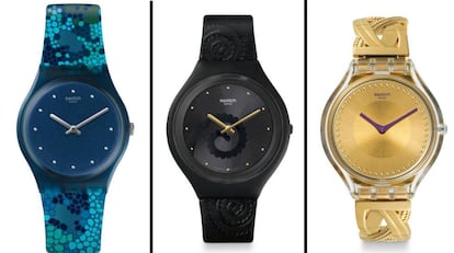 Los tres modelos de Swatch y Aristocrazy.