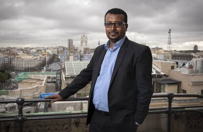 Assefa Yirgalem en el círculo de Bellas Artes de Madrid.