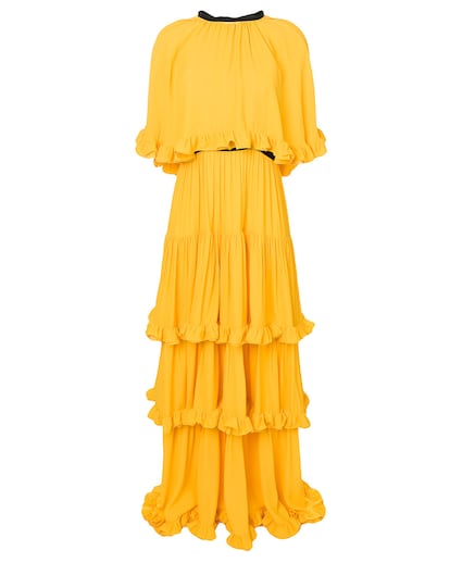 Vestido de fiesta de crep con volantes de MSGM. (1.185 euros).