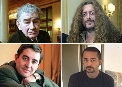 De izquierda a derecha y de arriba abajo, Antonio Gamoneda, M. Á. Velasco, Luis García Montero y Vicente Gallego.