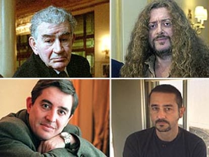 De izquierda a derecha y de arriba abajo, Antonio Gamoneda, M. Á. Velasco, Luis García Montero y Vicente Gallego.