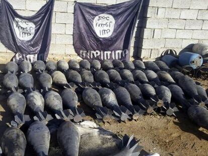 Proyectiles incautados al Estado Isl&aacute;mico, el pasado diciembre en Ramadi (Irak). 