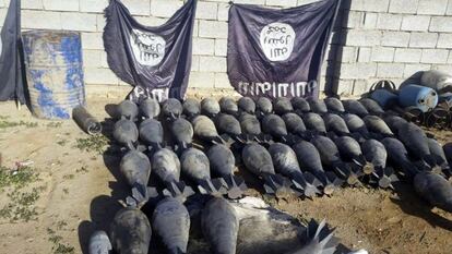 Proyectiles incautados al Estado Isl&aacute;mico, el pasado diciembre en Ramadi (Irak). 