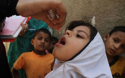 Campa&ntilde;a de vacunaci&oacute;n de polio en Karachi, Pakist&aacute;n, el pasado mes de abril. 