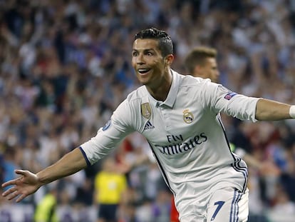 Cristiano Ronaldo celebra un dels seus gols al Bayern.