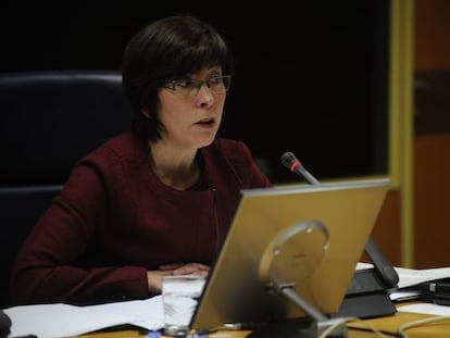 La consejera de Seguridad, Estefanía Beltrán de Heredia, explica las actuaciones de la Ertzaintza en el partido Euskadi-Bolivia.
