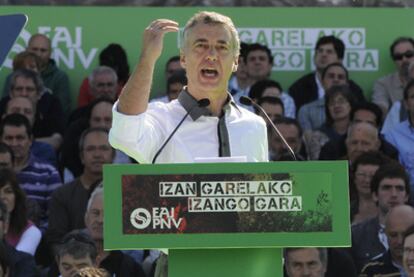 El líder del PNV, Iñigo Urkullu, durante su intervención en el Alderdi Eguna.