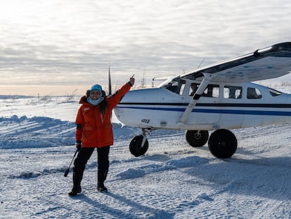 Mariel Galán during her trip to the Arctic Circle, in the Canadian region of Yukon.