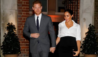 Enrique de Inglaterra y Meghan Markle, en Londres, el pasado febrero. 