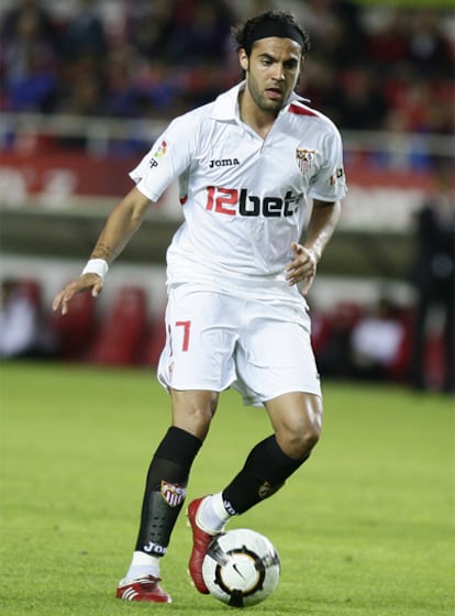 Sergio Sánchez durante un partido con el Sevilla.