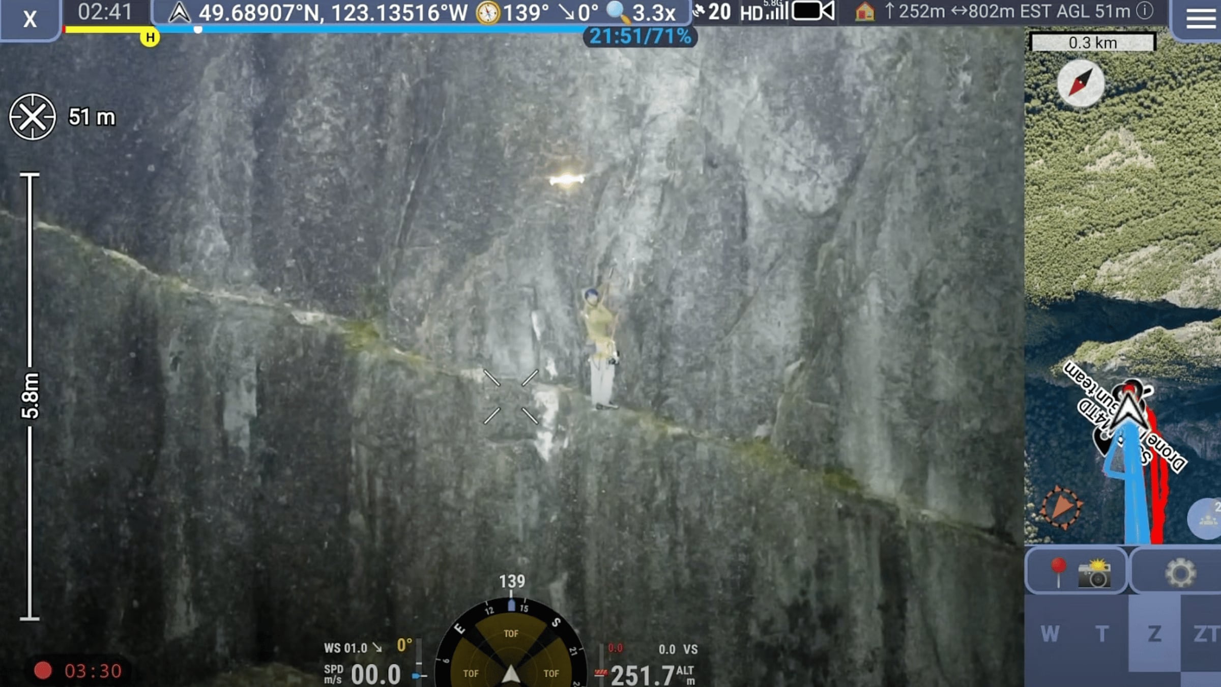 The mystery of a rope-free climber trapped at night on a wall and rescued by a drone in Canada