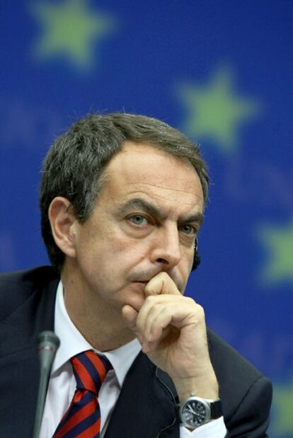 Rodríguez Zapatero, durante su comparecencia en Bruselas.