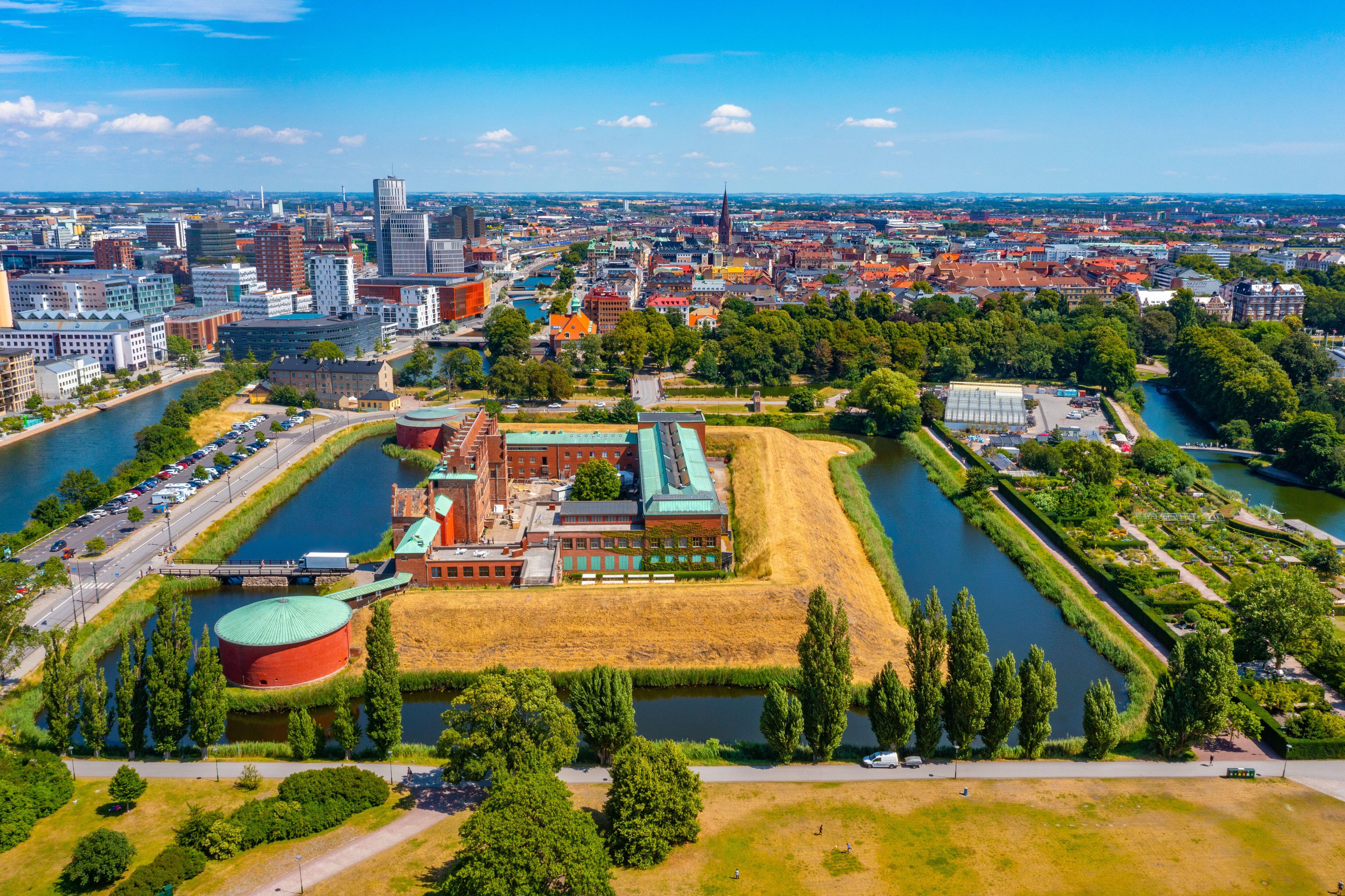 Vista aérea del castillo de Malmö.