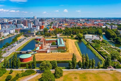 Vista aérea del castillo de Malmö.