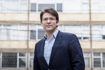 Miguel Uribe en la sede del partido Centro Democrático en Bogotá, el 4 de agosto de 2022.