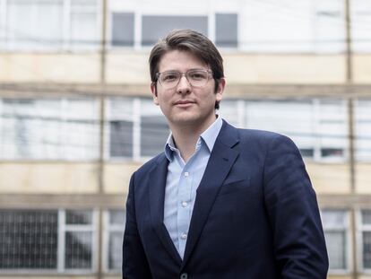Miguel Uribe en la sede del Partido del Centro Democrático en Bogotá, el 4 de agosto de 2022.