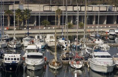 Amarres en el puerto del Fórum, en Barcelona.