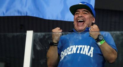 Diego Maradona, el pasado noviembre en la final de la Copa Davis de tenis.