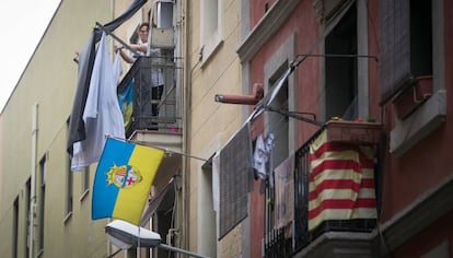 Balcons del barri de la Barceloneta.