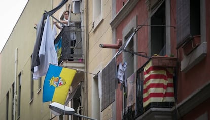 Balcons del barri de la Barceloneta. 