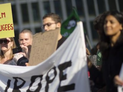 Manifestaci&oacute;n en favor de la acogida a los refugiados, hoy en Berl&iacute;n 