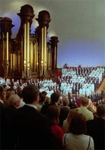 Reunión de los mormones en Salt Lake City (Estados Unidos), en 1995.