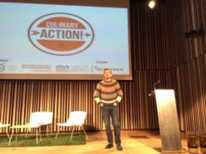 Andoni Luis Aduriz durante su ponencia.