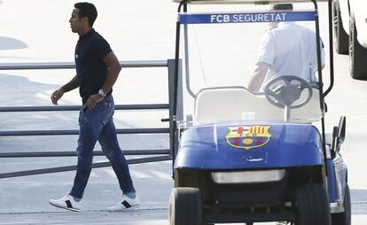 Thiago en la Ciudad Deportiva del Barcelona