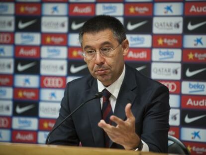 Bartomeu, durante la rueda de prensa tras el fallo del TAS. 