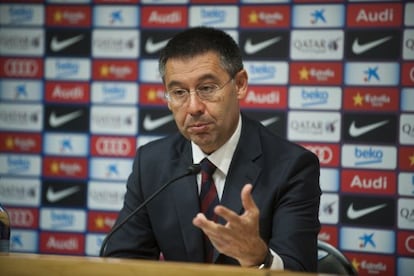 Bartomeu, durante la rueda de prensa tras el fallo del TAS. 